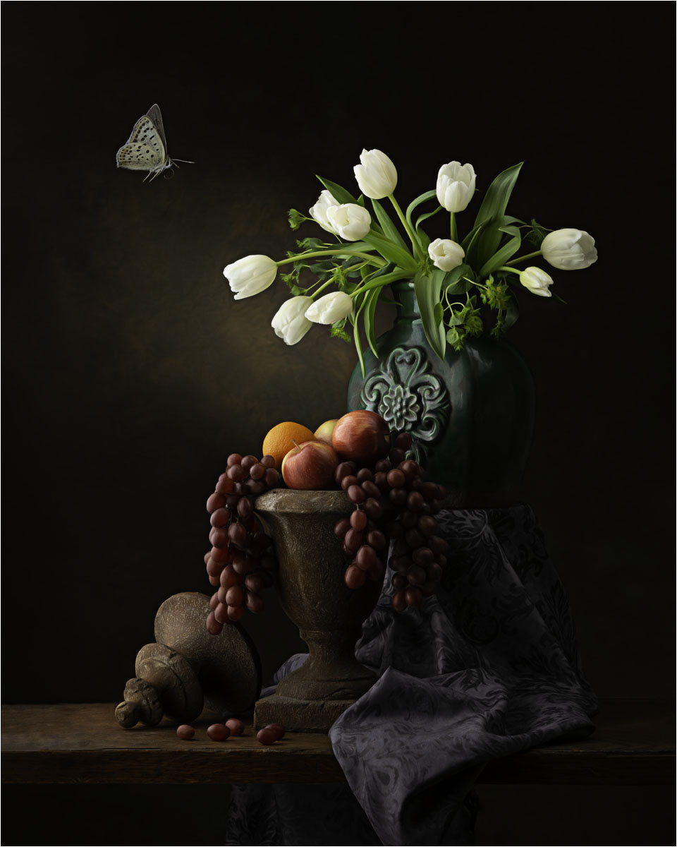 Jane Kicks - Still Life with Apples and Tulips